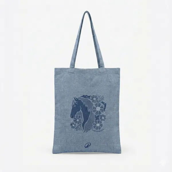 Sacoșă tip tote bag echitație Albastru Fabricată în Franța