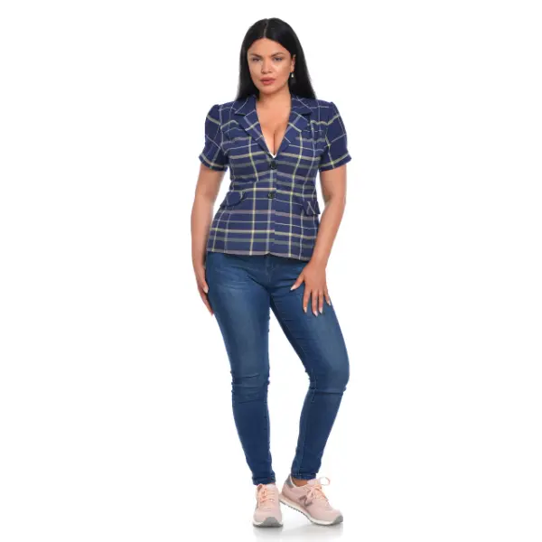 Sacou dama DV22S40 bleumarin/carouri, Dress to Impress | marimea 46