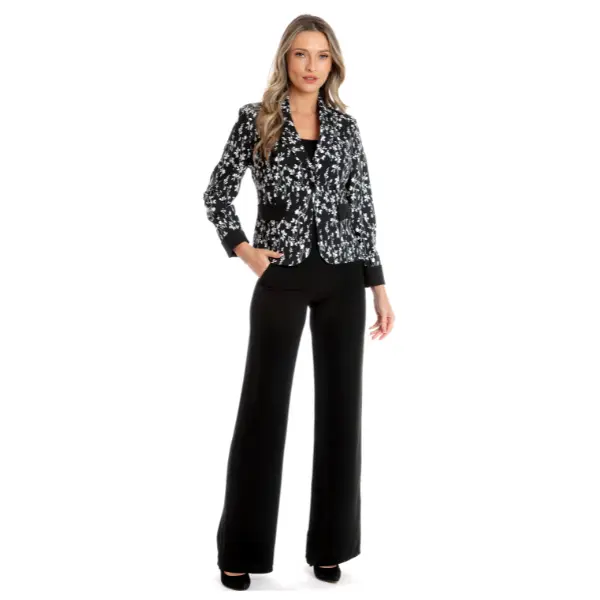 Sacou dama DV24S55 negru/alb floral, Dress to Impress | marimea 36