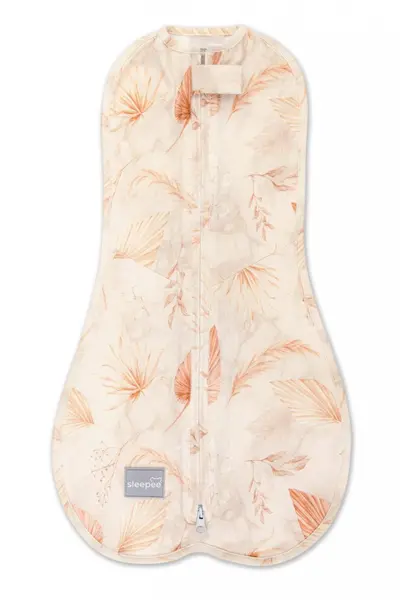 Saculet swaddle pemtru infasat nou nascut + caciulita First Step Boho Sand Sleepee