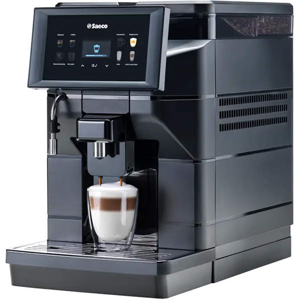 Saeco Espressor automat Saeco Aurora M1, 1900 W, Capacitate boabe 600 gr, Rezervor 2,5 l, Rasnita incorporata cu 8 trepte, Ecran capacititv touch, Negru