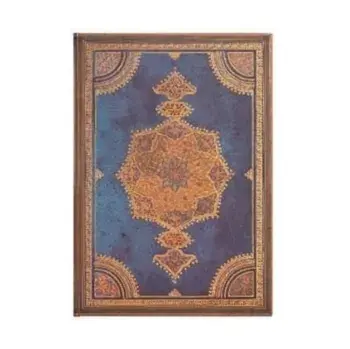 SAFAVID INDIGO, GRANDE, UNLINED JOURNAL. Hardcover, 120 gsm, ribbon marker, memento pouch, wrap closure/***