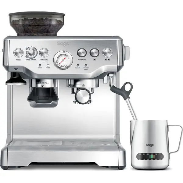 SAGE Espressor Sage SES875BSS, 1850 W, 2 l, 15 bar, alimentare boabe, Argintiu