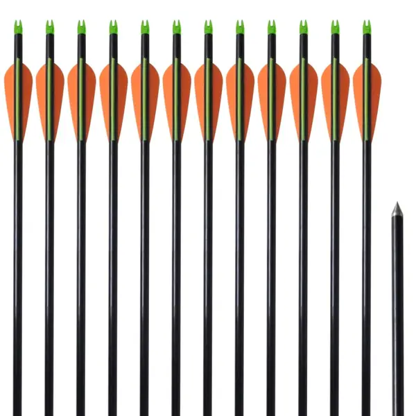 Sageti pentru arc compus 30 0,8 cm din fibra de sticla, 12 buc