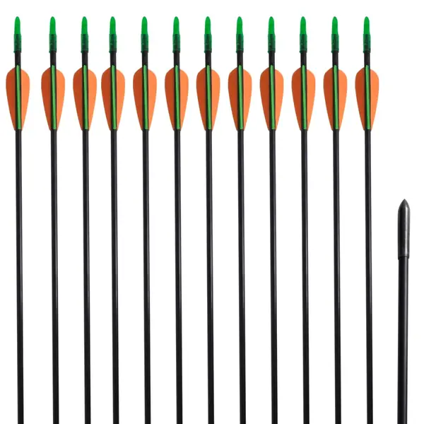 Sageti pentru arc curbat 30, 0,6 cm, 12 buc., fibra de sticla