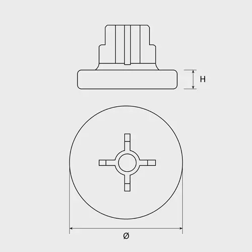 Șaibă plastic HDPE 16 mm pentru pistol de batut cuie, gri RAL 7035, set 100 buc., CELO 16AP