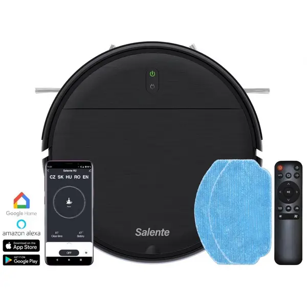 SALENTE Aspirator robot Salente R2, RTX-R2 (curatare cu apa si statie de incarcare), 2500 mAh, Negru
