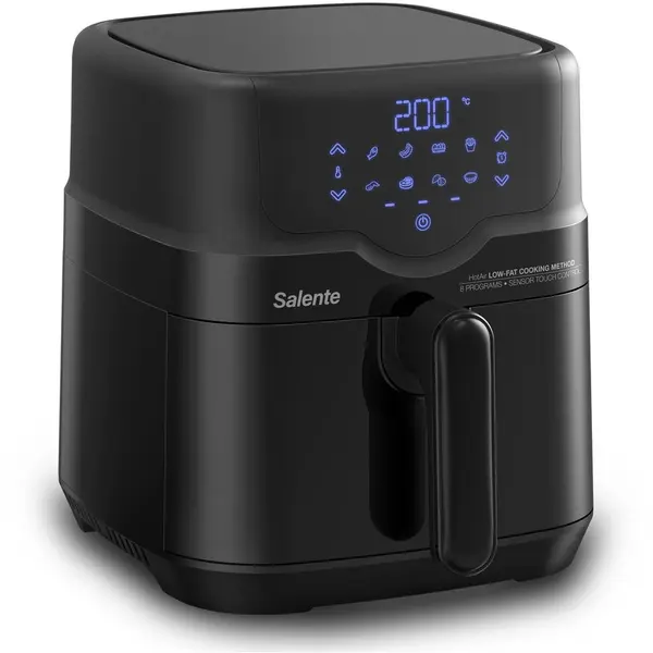 SALENTE Friteuza cu aer comprimat Salente HotAir, 1500 W, 2 in 1, 4,3 l, Prajire si gratar, 8 programe presetate, Negru
