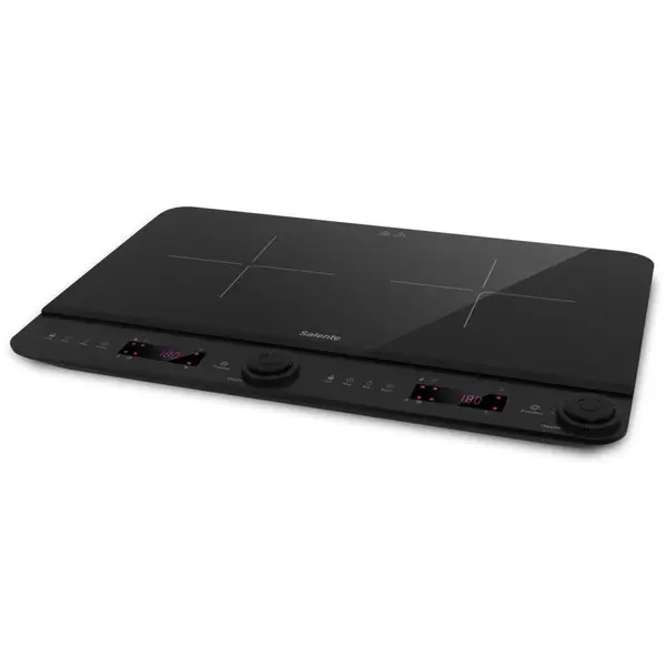 SALENTE Salente InductPro2, plita cu inductie, cu doua ochiuri, 3100 W, 10 niveluri de temperatura si putere, Negru