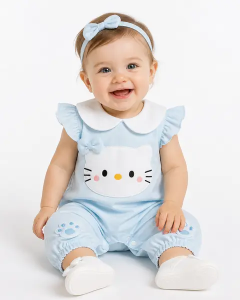 Salopetă Albastră Fetițe Cute Kitty Natalia - 3-6 luni