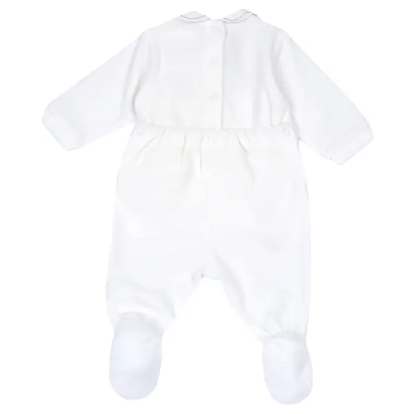 Salopeta bebelusi Chicco din velur, Alb, 00318-69MFCI
