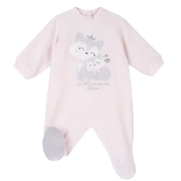 Salopeta bebelusi Chicco din velur, roz, 02789-65MFCI