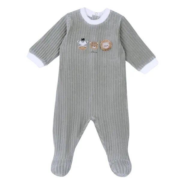 Salopeta bebelusi Chicco din velur, Verde deschis, 00735-69MFCI