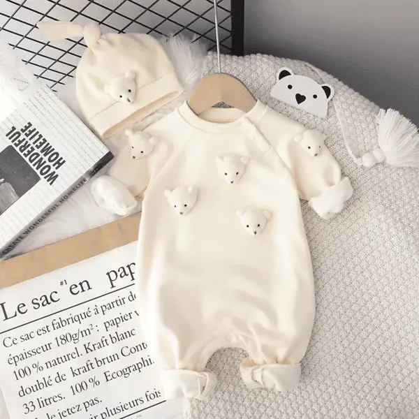 Salopeta Crem G.Copii Cute Bear - 12-18 luni