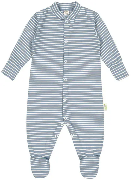 Salopeta cu dungi Bio Baby - 68 cm, 4-6 luni, albastru