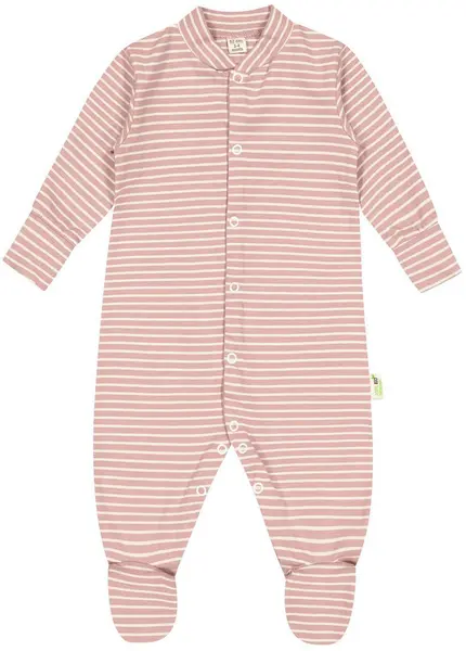 Salopetă cu dungi pentru copii Bio Baby - 62 cm, 3-4 luni, roz