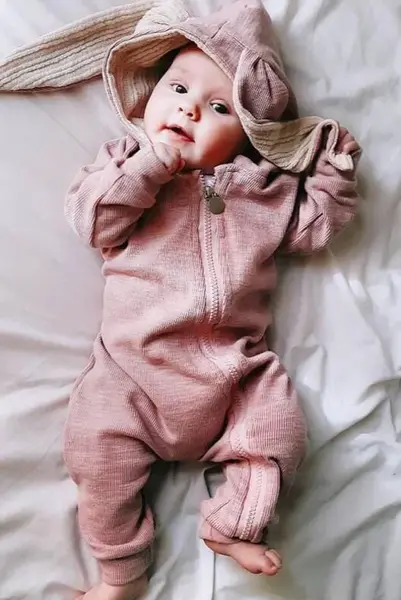 Salopeta pentru bebe BUNNY - roz / 12-18 luni