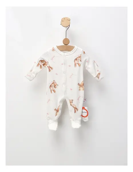 Salopeta premium, Toy Bear, alb