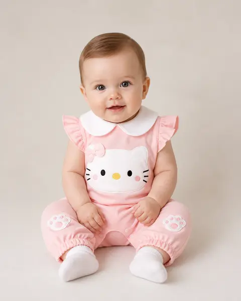 Salopetă Roz Fetițe Cute Kitty Natalia - 6-9 luni