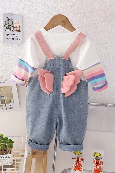 Salopeta si bluza pentru fete ANGEL - 5 ani