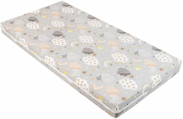 Saltea copii Kikka Boo - Fantasia Plus, 60 x 120 x 8 cm, Clouds Grey