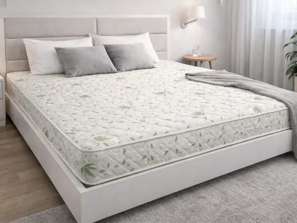 Saltea cu arcuri Somnia Aloe Vera 120x200, inaltime 20 cm, ortopedica, husa matlasata, doua fete, duritate medie