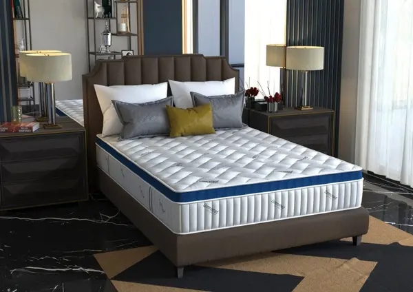 Saltea cu arcuri Somnomed Complete Care 4Family 90 x 200 x 26 cm din spuma cu memorie si husa detasabila