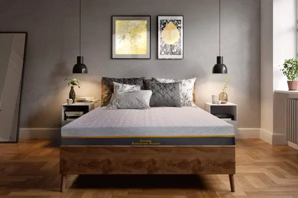 Saltea cu memorie si arcuri individuale Somnexpert Silver Evolution Pocket Spring 140 x 200 x 24 cm cu husa detasabila