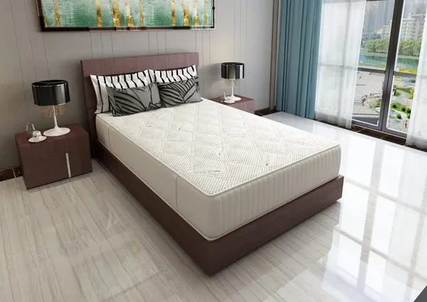 Saltea cu memorie si arcuri Silver Evolution Pocket Spring 180 x 200 x 30 cm cu husa tricot silver