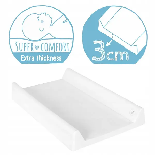 Saltea de infasat Ceba Baby Comfort Friends Forever 50x80 cm cu intaritura, grosime 3 cm, sistem anti-alunecare