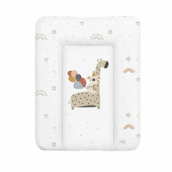 Saltea de infasat, Ceba Baby moale Giraffe, Fara ftalati, 70 x 50 cm, Alb/Bej