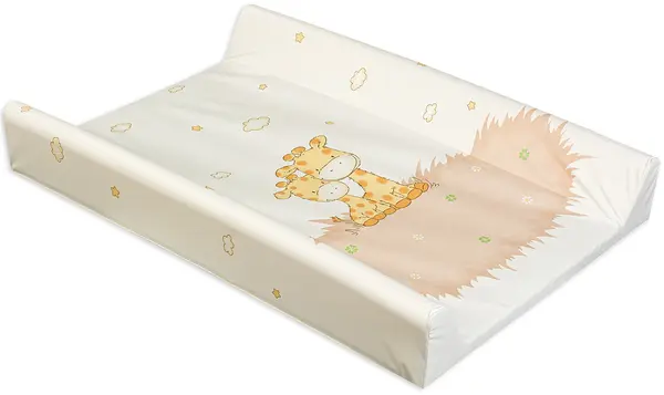Saltea de înfășat cu bază dură Lorelli - Galbena/bej, cu girafe, 50 x 80 cm