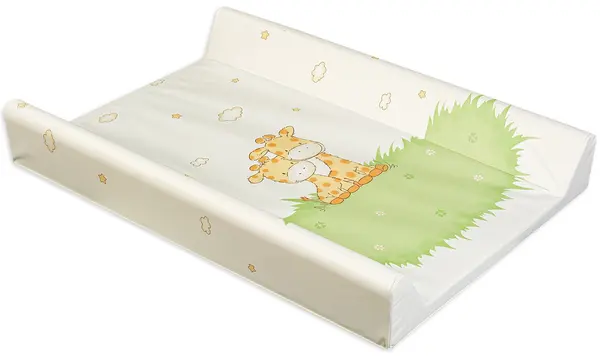 Saltea de înfășat cu bază dură Lorelli - Galbena/verde, cu girafe, 50 x 80 cm