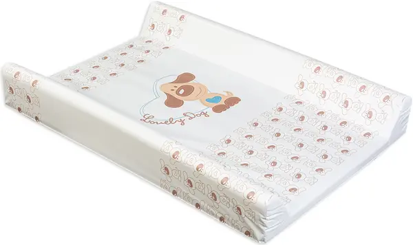 Saltea de înfășat cu bază dură Lorelli - Lovely dog, alba, 50 х 71 cm
