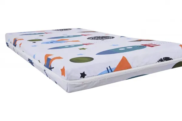 Saltea din spuma poliuretanica Somnart Ortopedica 120x60x10 cm, husa impermeabila, fermitate medie, model rachete