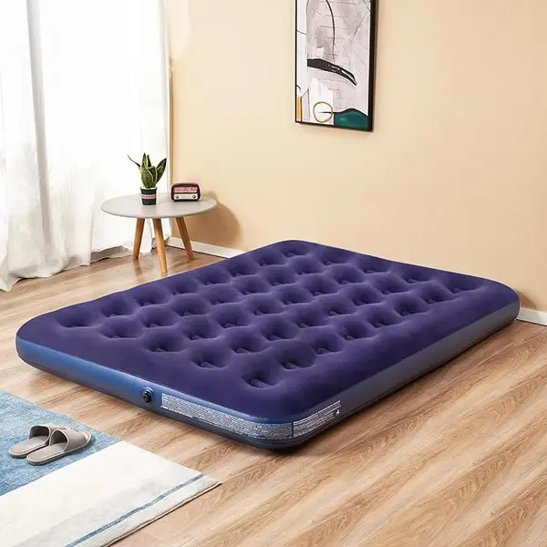 Saltea gonflabila pentru camping, plaja, 1-2 persoane, PVC si catifea