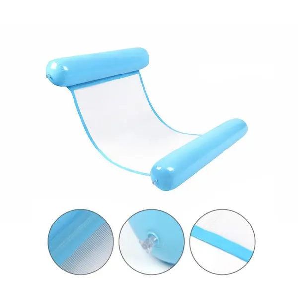 Saltea gonflabila tip hamac, suport plutitor piscina, sezlong apa confortabil, material pvc, 120x70 cm, Albastru