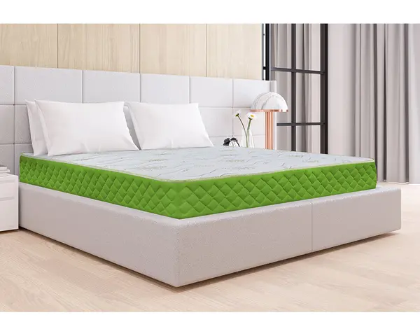 Saltea Ortopedica Bedora Aloe Vera Arcuri Invelite 140x200 cm, 5 zone, memory foam, medie/tare, 24 cm, anatomica, ergonomica, husa antialergica