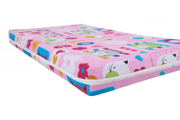 Saltea ortopedica cu spuma poliuretanica Somnart 70x140x10 cm husa impermeabila, model flori