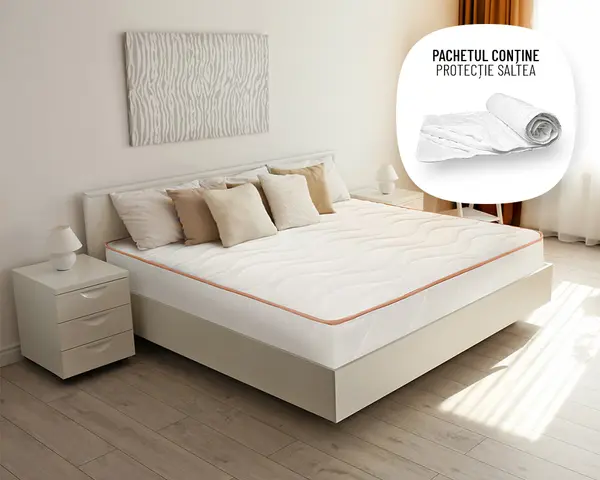 Saltea Ortopedica Green Future Orange Line Pachet 180x200 cm, medie/tare, 18 cm, husa antialergica