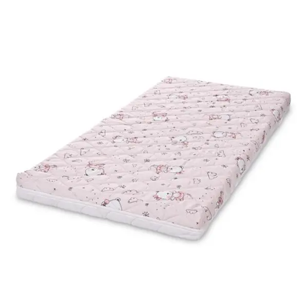 Saltea pat, 2 straturi cocos si spuma elastica, Lorelli Holiday, 60 x 120 x 10 cm, Pink Ballerina Bear