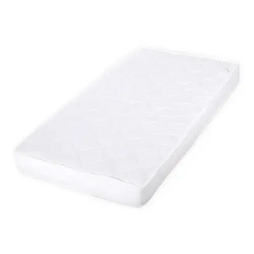 Saltea pat Lorelli Eco Tex, 60x120x10 cm, 2 straturi cocos si spuma elastica, Alb