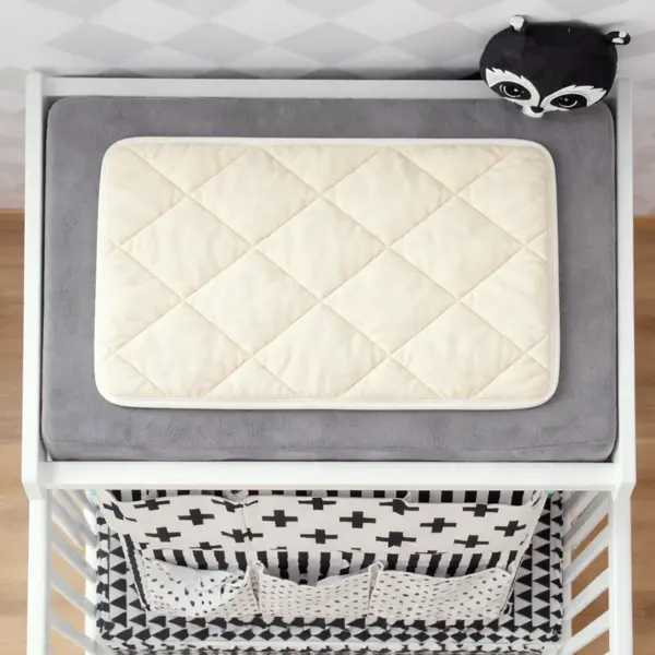 Saltea Patut Infasat Bebe Lana Merino 100% LanaWool 50x70cm 900 g mp Exterior Bumbac OekoTex Clasa 1, Alb Alb