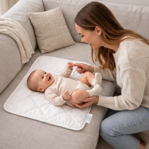 Saltea Patut Infasat Bebe Lana Merino 100% LanaWool 50x70cm 900 g mp Exterior Bumbac OekoTex Clasa 1, Crem Crem