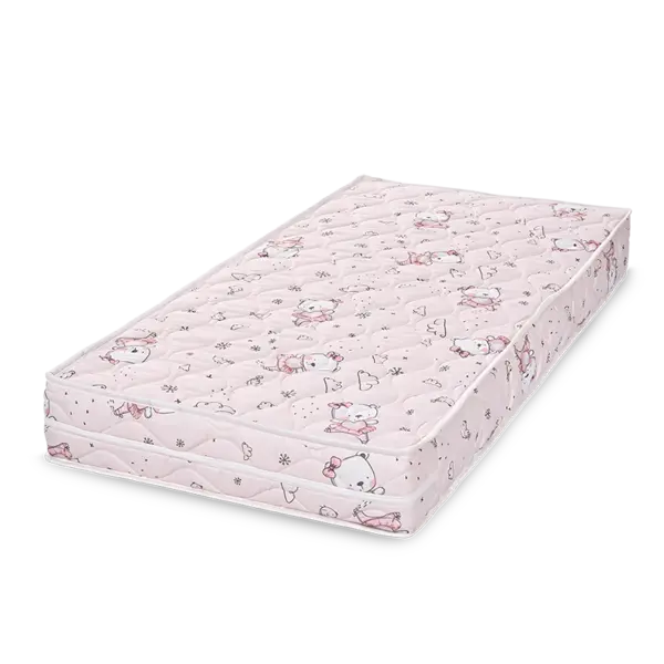 Saltea pentru pat Lorelli Relax Pink Ballerina Bear din spuma elastica 60x120x12 cm