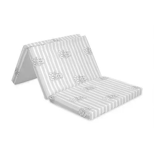 Saltea pliabila de voiaj Lorelli Grey, 60 x 120 x 5 cm, spuma elastica non alergica si non-toxica, husa detasabila si lavabila, pliere compacta, geanta transport