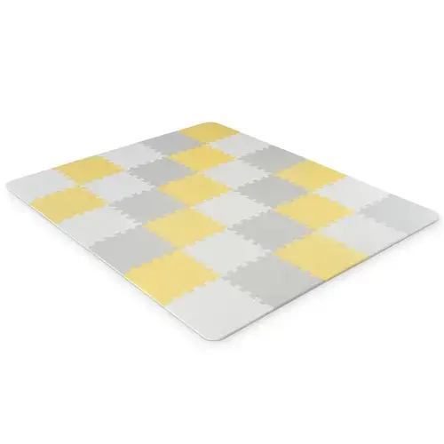 Salteluta de joaca stil puzzle KinderKraft Luno KKMLUNOYEL0000, 150 x 180cm, Multicolor