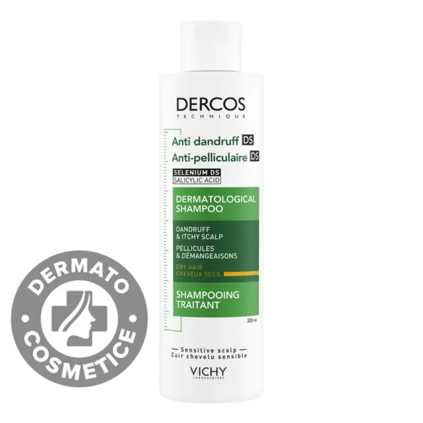 Sampon anti-matreata pentru par uscat Dercos, 200ml, Vichy