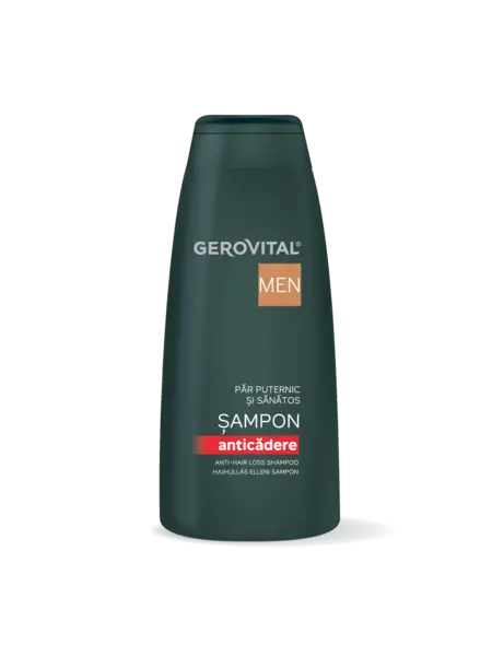 Șampon Anticădere Cu Procapil și Apigenină Stopează și Previne Căderea Părului, Efect De Fortifiere, Gerovital Men, 400 Ml