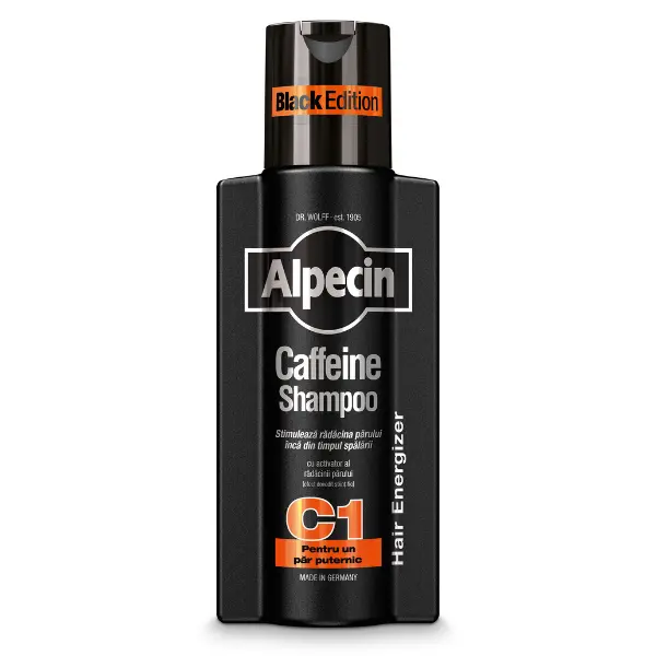 Sampon cu cafeina impotriva caderii parului C1 Black Edition, Alpecin | 250 ml